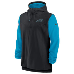Carolina Panthers Sideline Player Quarter-Zip Hoodie - Black/Blue - Nike