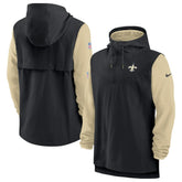 New Orleans Saints Sideline Player Quarter-Zip Hoodie - Black/Gold - Nike