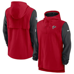Atlanta Falcons Sideline Player Quarter-Zip Hoodie - Red/Black - Nike