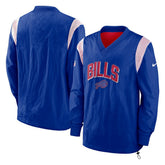 Buffalo Bills Sideline Athletic Stack V-Neck Pullover Windshirt Jacket - Royal - Nike
