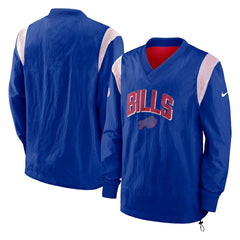 Buffalo Bills Sideline Athletic Stack V-Neck Pullover Windshirt Jacket - Royal - Nike