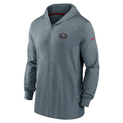 San Francisco 49ers Sideline Team Pop Full-Zip Hoodie Jacket - Heather Gray - Nike