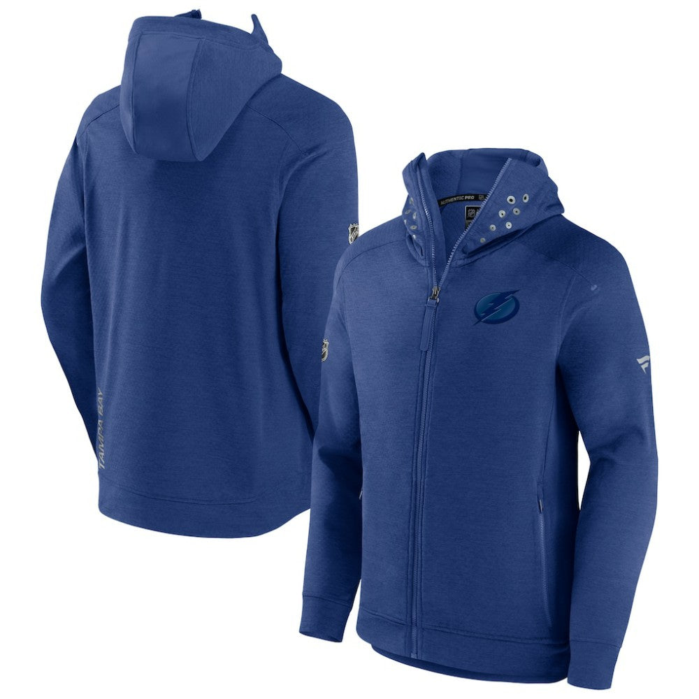 Tampa Bay Lightning Fanatics Authentic Pro Road Tech Lightweight Full-Zip Hoodie Jacket - Blue | Fanatics Clearance