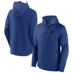 Tampa Bay Lightning Fanatics Authentic Pro Road Tech Lightweight Full-Zip Hoodie Jacket - Blue | Fanatics Clearance