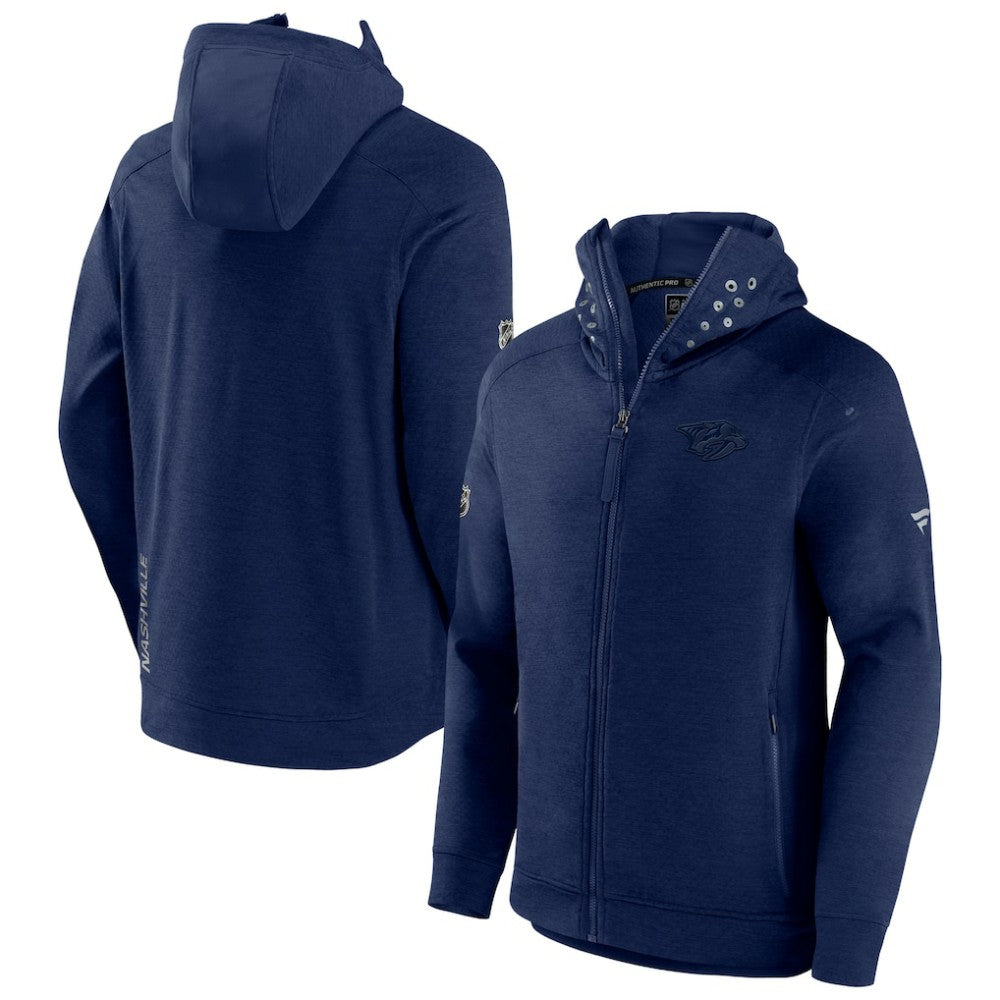 Nashville Predators Fanatics Authentic Pro Road Tech Lightweight Full-Zip Hoodie Jacket - Navy | Fanatics discount