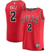 Fanatics Lonzo Ball Chicago Bulls Youth Fast Break Road Replica Jersey Icon Editi- Red