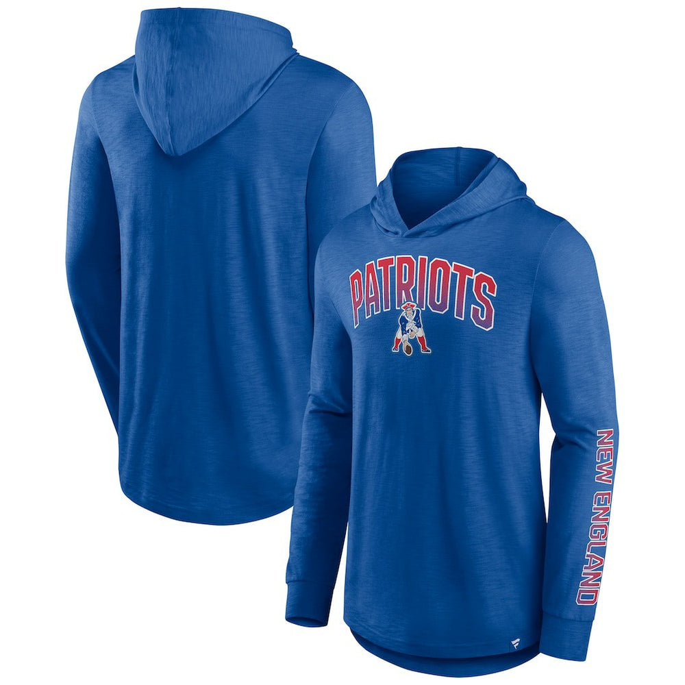 New England Patriots Front Runner Long Sleeve Hooded T-Shirt - Royal - Fanatics