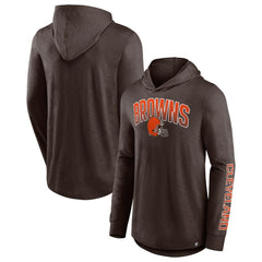 Cleveland Browns Front Runner Long Sleeve Hooded T-Shirt - Brown - Fanatics