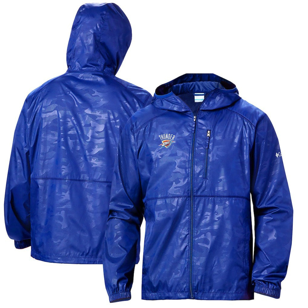 Columbia Oklahoma City Thunder Camo Flash Forward Full-Zip Windbreaker Jacket Blue