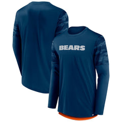 Chicago Bears Square Off Long Sleeve T-Shirt - Navy/Orange - Fanatics