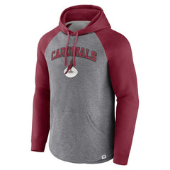 Arizona Cardinals By Design Raglan Pullover Hoodie - Heathered Gray/Cardinal - Fanatics