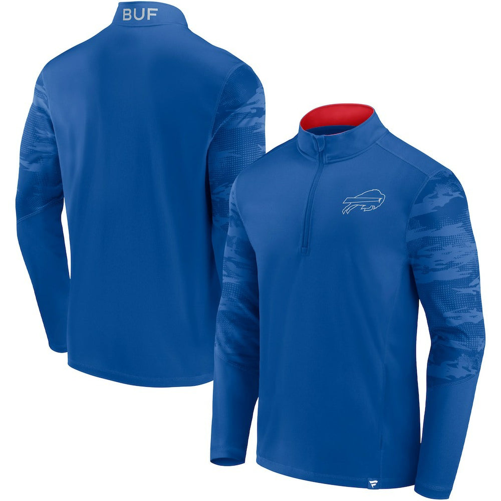 Buffalo Bills Ringer Quarter-Zip Jacket - Royal/Red - Fanatics