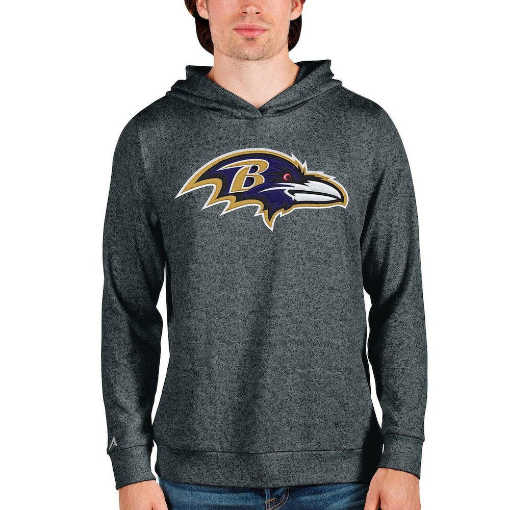 Baltimore Ravens Antigua Team Absolute Pullover Hoodie - Heathered Charcoal - NFL