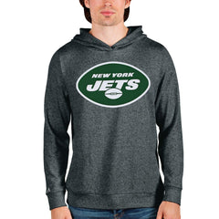 New York Jets Antigua Team Absolute Pullover Hoodie - Heathered Charcoal - NFL
