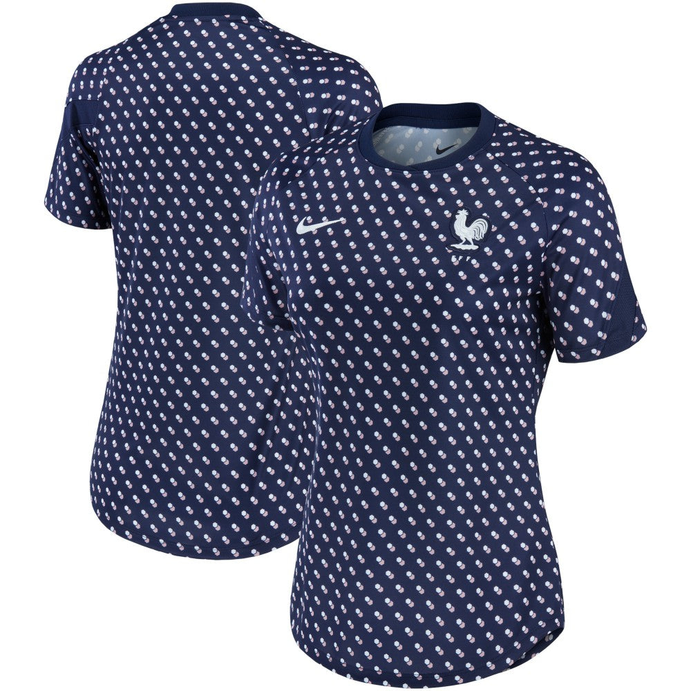 Nike - France National Team Women's 2022/23 Pre-Match Home Performance Top - Navy