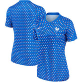 Nike - France Women's National Team Women's 2022/23 Away Pre-Match Performance Top - Blue