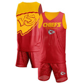 Kansas City Chiefs FOCO Colorblock Mesh V-Neck & Shorts Set - Red - NFL