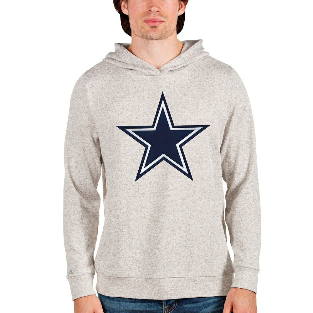 Dallas Cowboys Antigua Absolute Logo Pullover Hoodie - Oatmeal - NFL