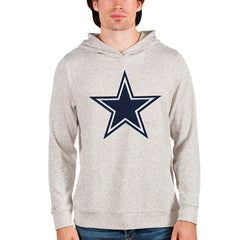 Dallas Cowboys Antigua Absolute Logo Pullover Hoodie - Oatmeal - NFL