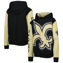 New Orleans Saints Youth Poster Board Full-Zip Hoodie - Black/Gold - NFL