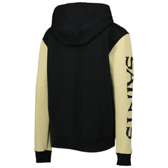 New Orleans Saints Youth Poster Board Full-Zip Hoodie - Black/Gold - NFL