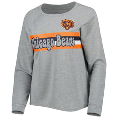Chicago Bears Juniors All Striped Up Raglan Long Sleeve T-Shirt - Heathered Gray - NFL