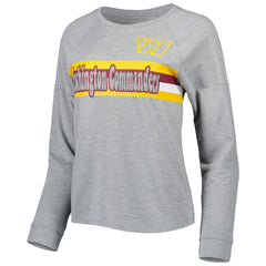 Washington Commanders Juniors All Striped Up Raglan Long Sleeve T-Shirt - Heathered Gray - NFL
