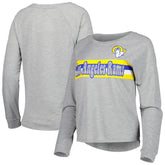 Los Angeles Rams Juniors All Striped Up Raglan Long Sleeve T-Shirt - Heathered Gray - NFL