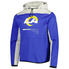 Los Angeles Rams New Era Combine Authentic Hard Hitter Pullover Hoodie - Royal - NFL