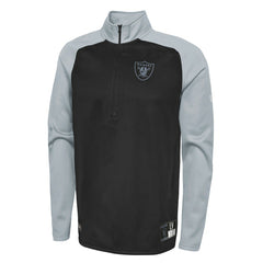 Las Vegas Raiders New Era Combine Authentic O-Line Raglan Half-Zip Jacket - Black - NFL
