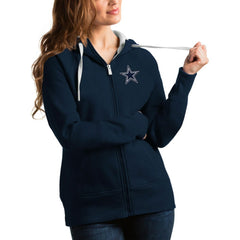 Dallas Cowboys Antigua Women's Victory Full-Zip Hoodie - Navy - NFL