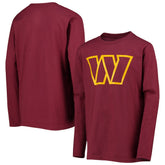 Washington Commanders Youth Primary Team Logo Long Sleeve T-Shirt - Burgundy - NFL