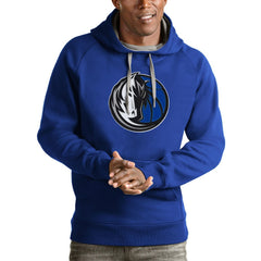 Dallas Mavericks Antigua Logo Victory Pullover Hoodie Royal