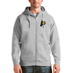 Indiana Pacers Antigua Logo Victory Full-Zip Hoodie Heathered Gray