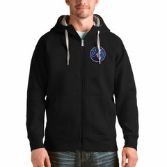 Minnesota Timberwolves Antigua Logo Victory Full-Zip Hoodie Black