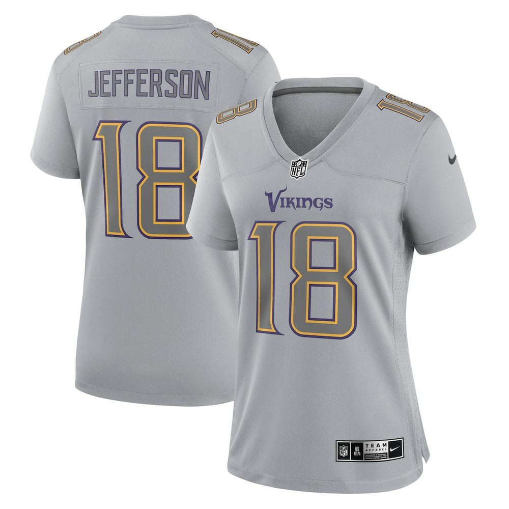 Justin Jefferson Minnesota Vikings Women's Atmosphere Fashion Game Jersey - Gray - Nike