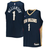 Nike Zion Williamson New Orleans Pelicans Youth 2021/22 Diamond Swingman Jersey Icon Edition Navy