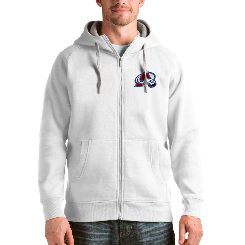 Colorado Avalanche Antigua Logo Victory Full-Zip Hoodie - White | NHL on sale