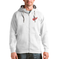 Detroit Red Wings Antigua Logo Victory Full-Zip Hoodie - White | NHL Lifestyle