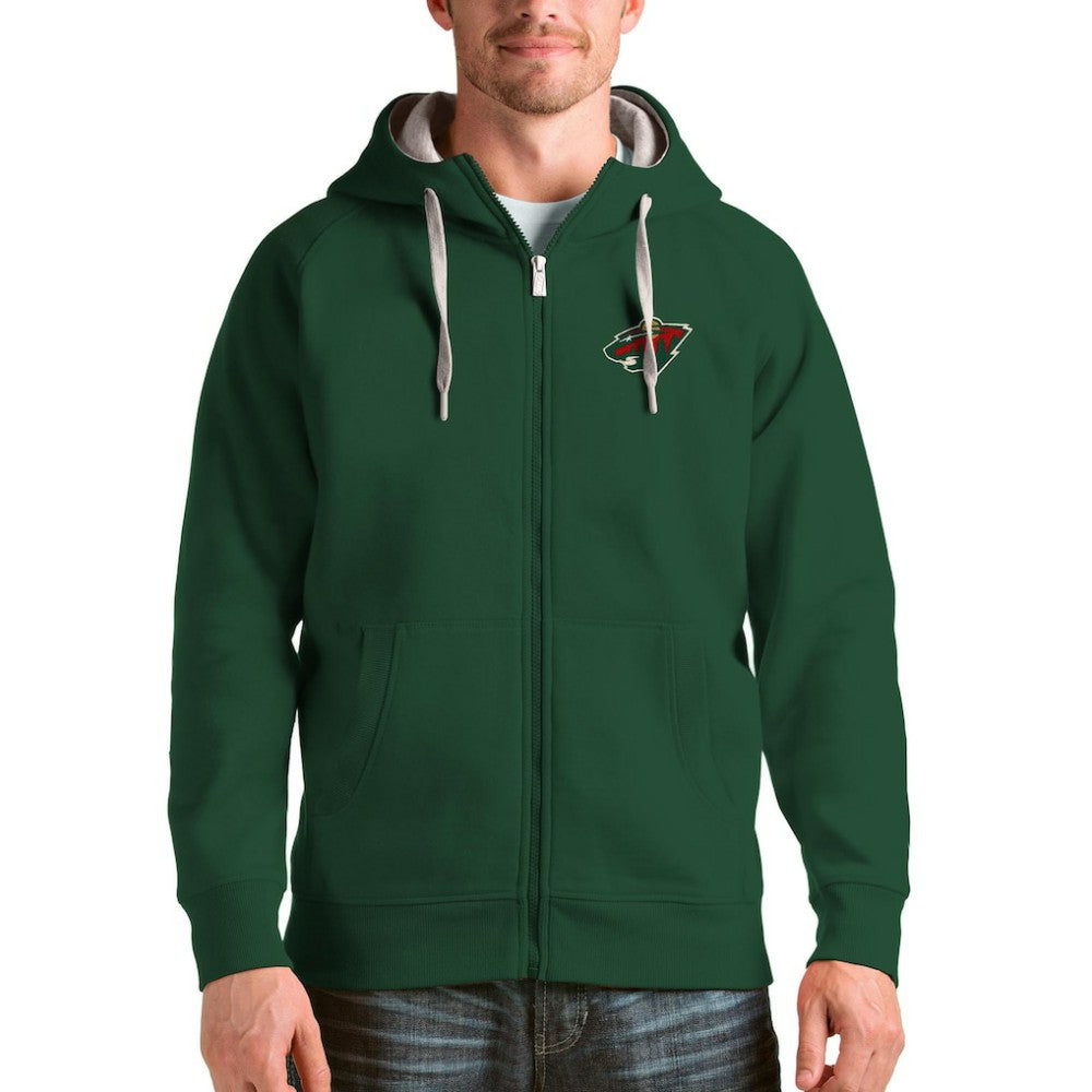 Minnesota Wild Antigua Logo Victory Full-Zip Hoodie - Green | NHL near me
