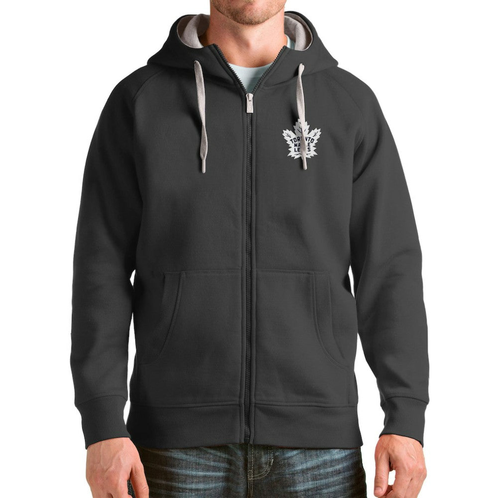 Toronto Maple Leafs Antigua Logo Victory Full-Zip Hoodie - Charcoal | NHL discount