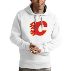 Calgary Flames Antigua Logo Victory Pullover Hoodie - White | NHL on sale