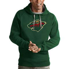 Minnesota Wild Antigua Logo Victory Pullover Hoodie - Hunter Green | NHL discount