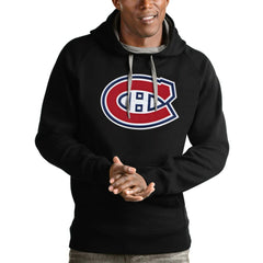Montreal Canadiens Antigua Logo Victory Pullover Hoodie - Black | NHL Clearance