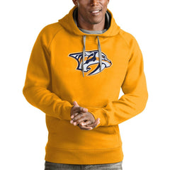 Nashville Predators Antigua Logo Victory Pullover Hoodie - Gold | NHL online