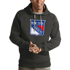 New York Rangers Antigua Logo Victory Pullover Hoodie - Charcoal | NHL on sale