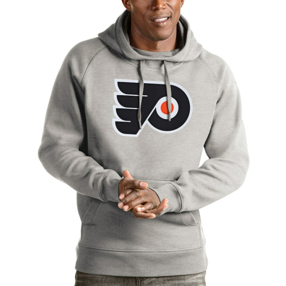 Philadelphia Flyers Antigua Logo Victory Pullover Hoodie - Heathered Gray | NHL sale