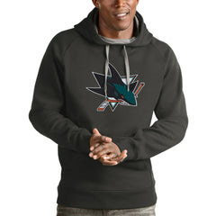 San Jose Sharks Antigua Logo Victory Pullover Hoodie - Charcoal | NHL online