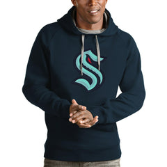 Seattle Kraken Antigua Logo Victory Pullover Hoodie - Navy | NHL discount