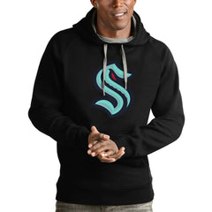 Seattle Kraken Antigua Logo Victory Pullover Hoodie - Black | NHL online